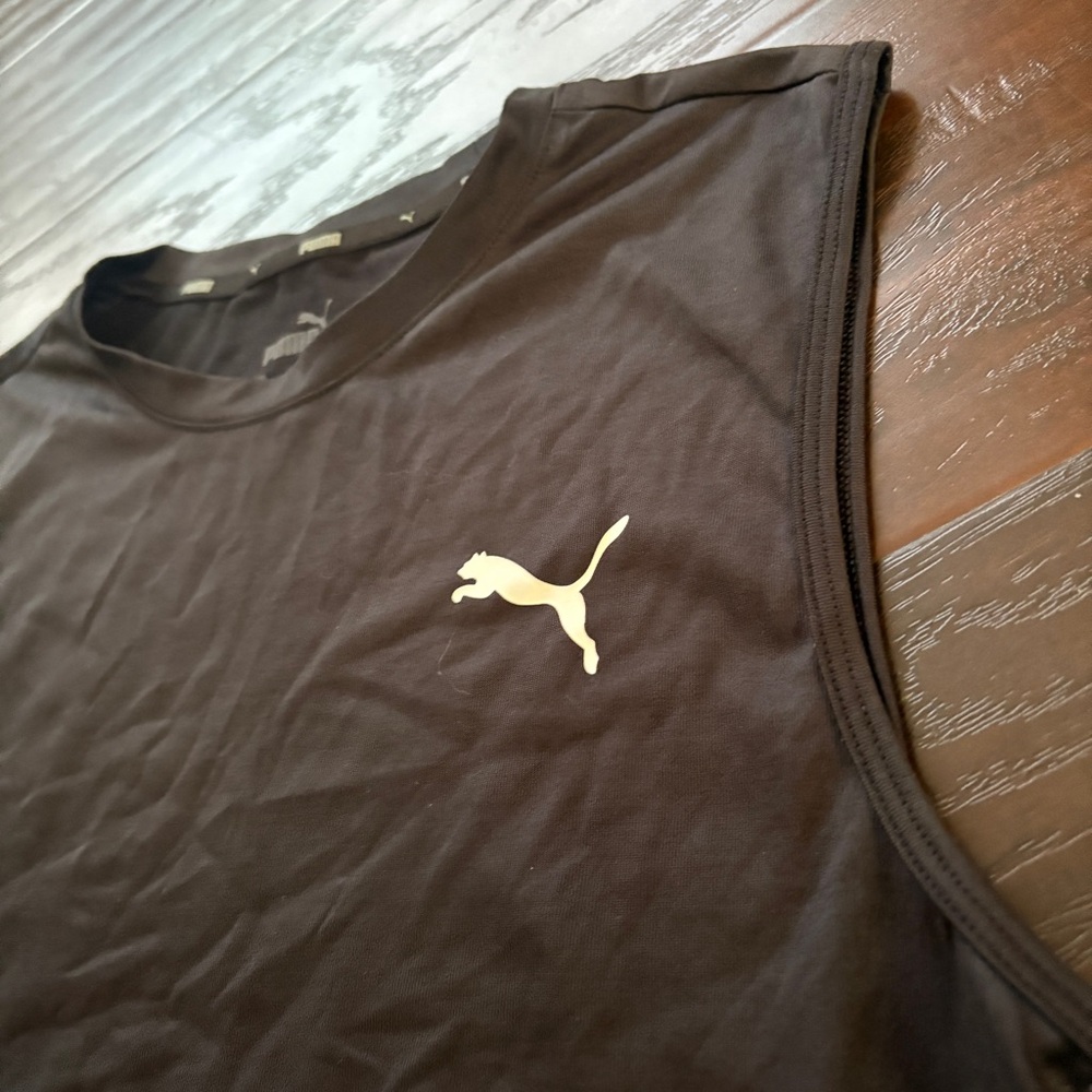 Puma Black Sleeveless Muscle Tee - Picture 3 of 11